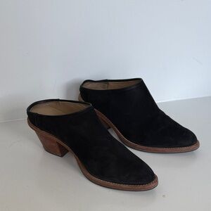 Poppy Barley Black Suede Heeled Mule